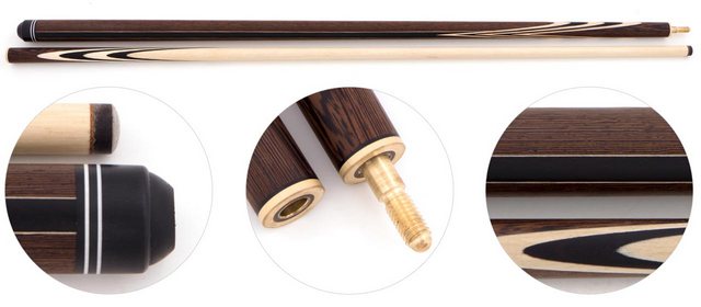  Кий для пирамиды 2-рс наборный Мастера Лохно (черный граб, венге, граб)