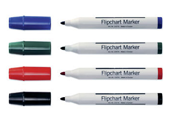  Набор из 4-х разноцветных маркеров Magnetoplan для бумажных блоков, тонкий грифель (1227404)
