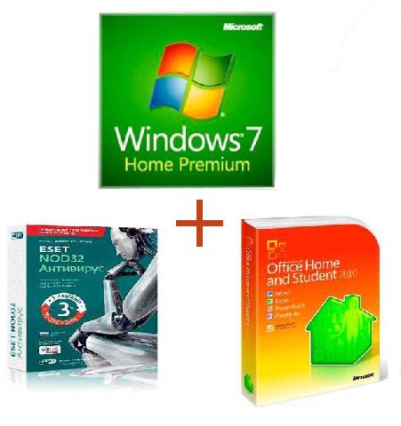  Windows 7 Home Premium 32-bit OEM+Office Home and Student 2010+ESET NOD32  + Vocabulary