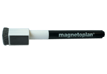 Набор из 4-х тонких маркеров Magnetoplan с магнитным колпачком и стирателем (1228012S)