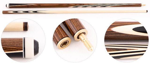  Кий для пирамиды 2-рс наборный Мастера Лохно (черный граб, иппе, граб)