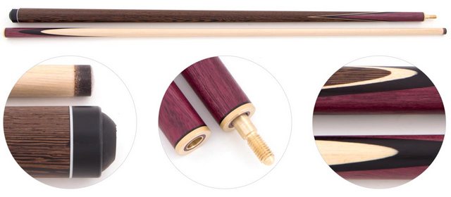  Кий для пирамиды 2-рс наборный Мастера Лохно (черный граб, амарант, венге, граб)