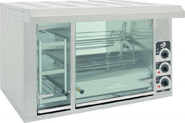  Гриль карусельный для приготовления кур Sikom МК-8.8В со встроенной тепловой витриной