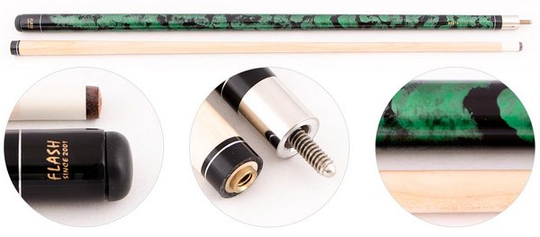  Кий для пула 2-pc Flash Classic (зеленый)