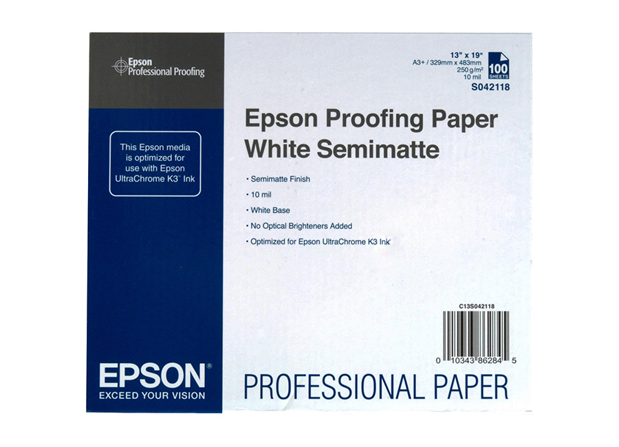  Epson Proofing Paper White Semimatte, A3+, 250 /2, 100  (C13S042118)