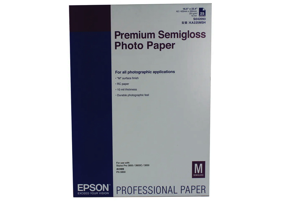  Epson Premium Semigloss Photo Paper A2, 260 /2, 25  (C13S042093)