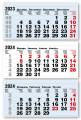 Календарные блоки Болд (офсет), Мини 3-сп, голубой, 2024