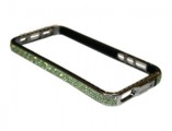 Чехол-бампер iPhone 5/5S со стразами светло-зеленый