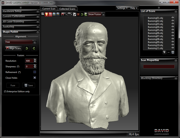 3D  DAVID Structured Light Scanner SLS-2