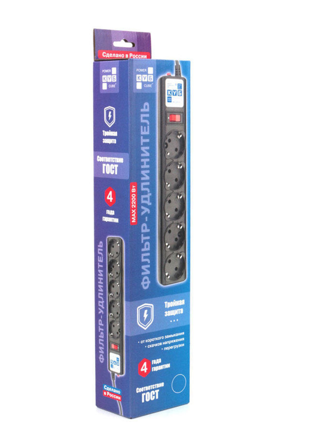 ������� ������  Power Cube 10 �, 5 ������� � �����������, 10�, 2,2���, 3x1.0, ������, SPG5-10M