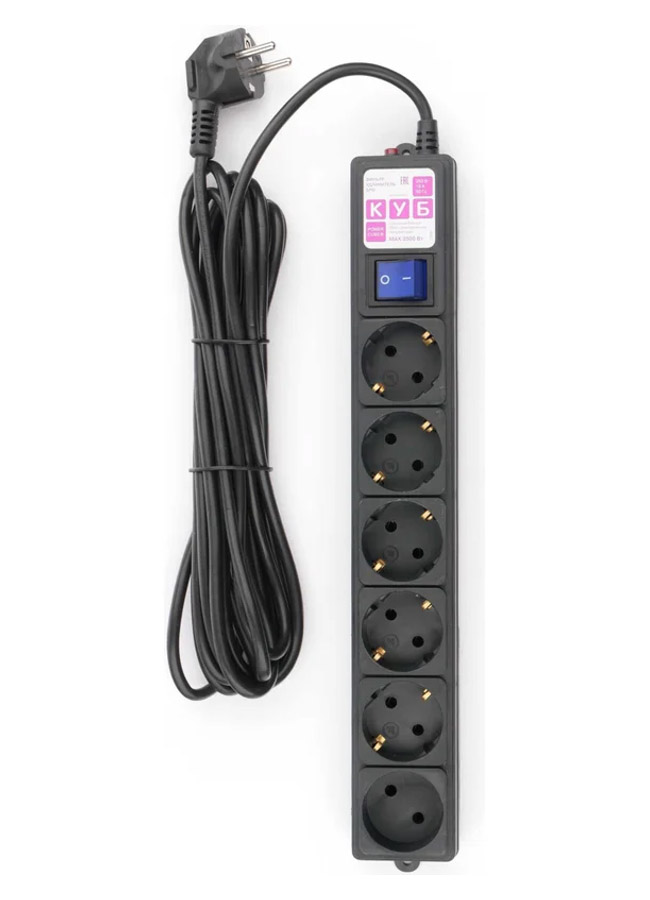 ������� ������  Power Cube, 3 �, 6 ������� (5 � ����������� + 1 ��� ����������), 16�, 3.5���, 3x1.5, ������, SPG6-B3M