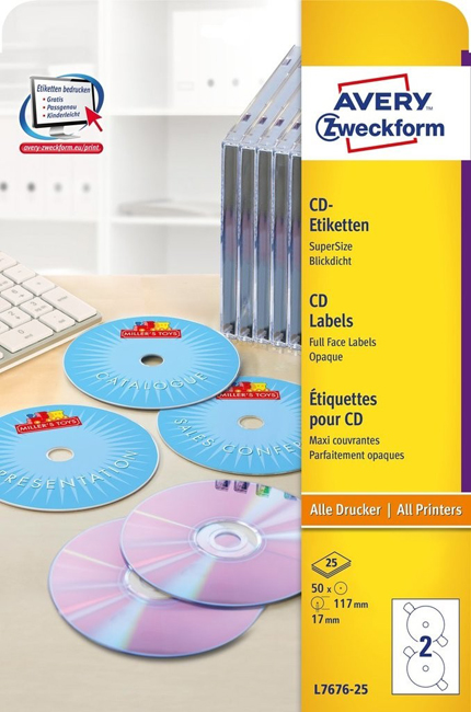   CD Avery Zweckform SuperSize, - L7676-25