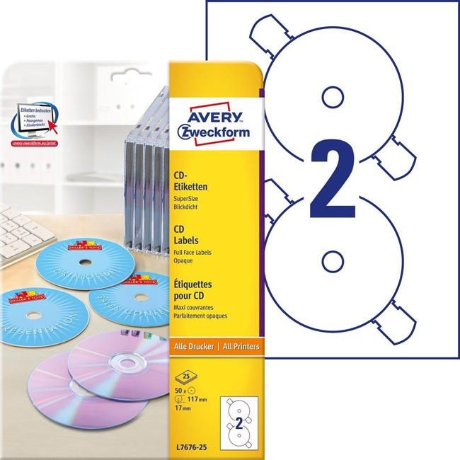   CD Avery Zweckform SuperSize, - L7676-25