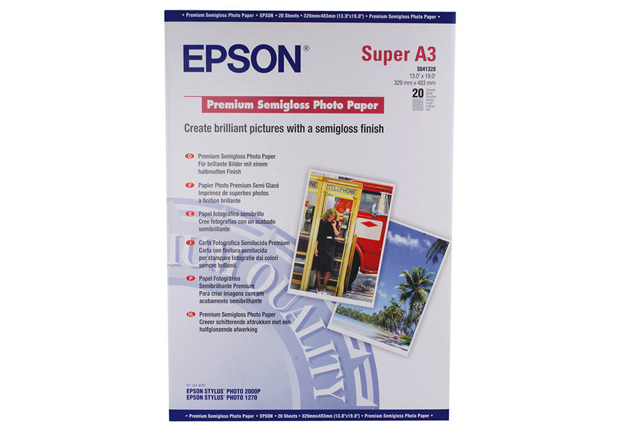  Epson Premium Semigloss Photo Paper, A3+, 260 /2, 20  (C13S041328)