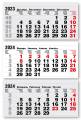 Календарные блоки Болд (офсет), Мини 3-сп, серый, 2024