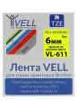  Vell VL-611 (Brother TZE-611, 6 ,   )  PT 1010, 1280, D200, H105, E100, D600, E300, 2700, P700, E550, 9700 D600, E300, 2700, P700, E550, 9700