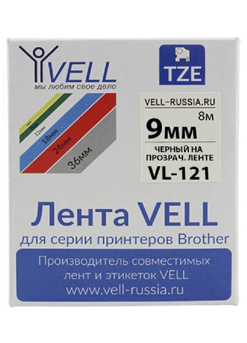  Vell VL-121 (Brother TZE-121, 9 ,   )  PT 1010, 1280, D200, H105, E100, D600, E300, 2700, P700, E550, 9700