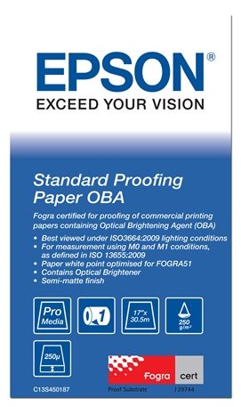 

Standard Proofing Paper OBA 17, 432мм х 30.5м (250 г/м2) (C13S450187)
