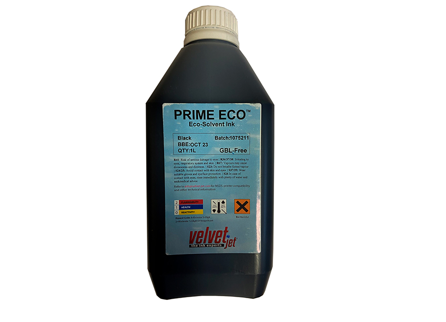 Бутыль с чернилами Velvet Jet Prime Eco, Black, 1 л