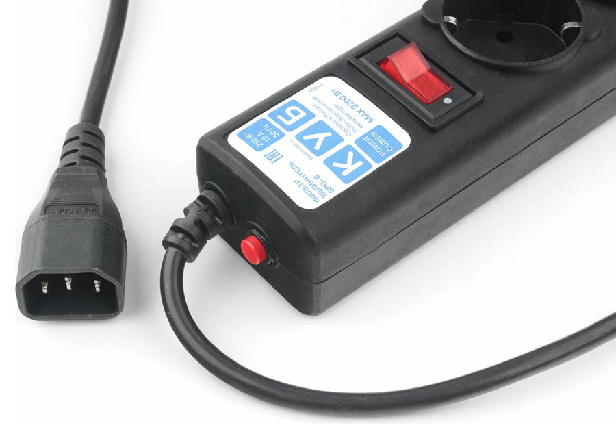 ������� ������  Power Cube ��� ��� (� �������� C14), 1.9 �, 5 ������� � �����������, 10�, 2.2���, 3x0.75, ������, SPG5-�2