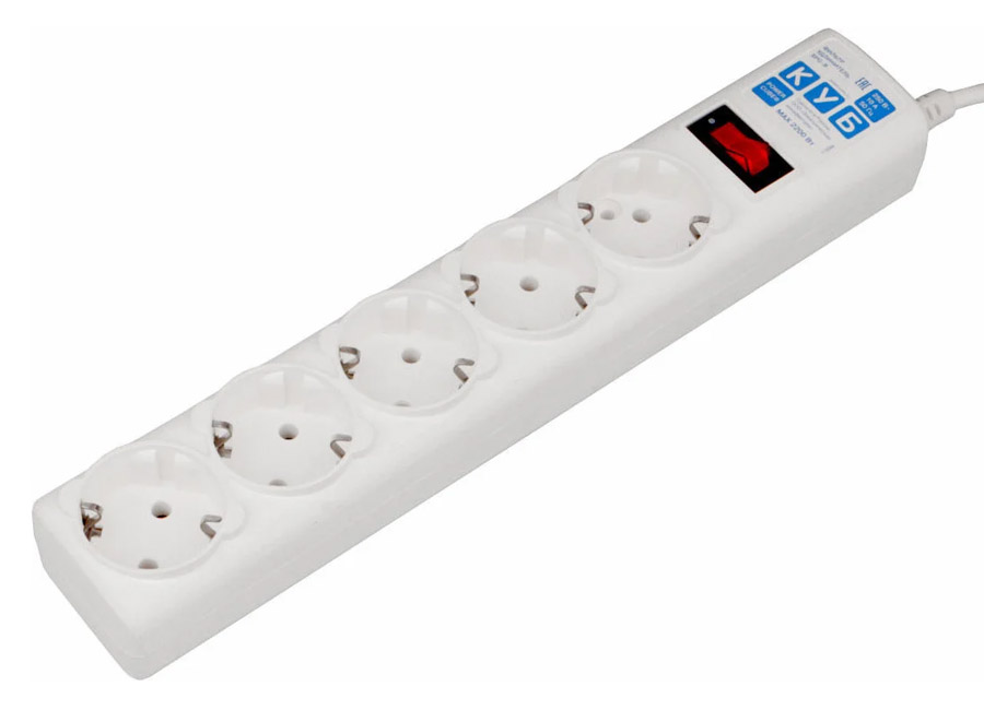 ������� ������  Power Cube SPG-B-6-WHITE, 1.9 �, 5 ������� � �����������, 10�, 2.2���, 3x0.75, �����