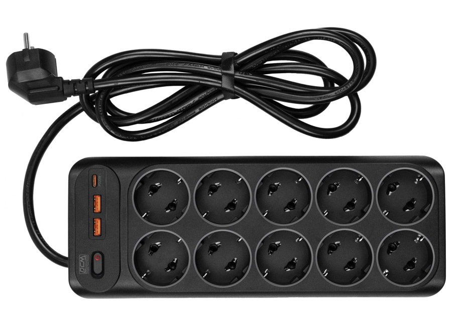 ������� ������  Powercom SP-10 USB2A1CB, 3 �, 10 �������, USB-Ax2, USB Type-Cx1, 16�, 4���, 3x1.5, ������ (2065290)
