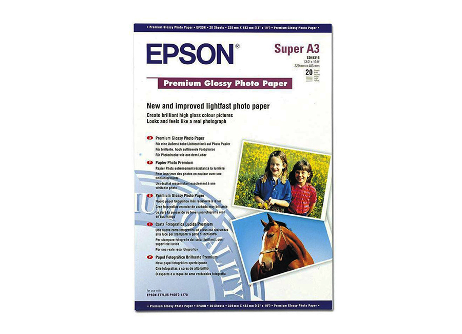  Epson Premium Glossy Photo Paper, A3+, 255 /2, 20  (C13S041316)