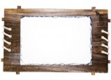 Фотокамень с деревянной рамкой