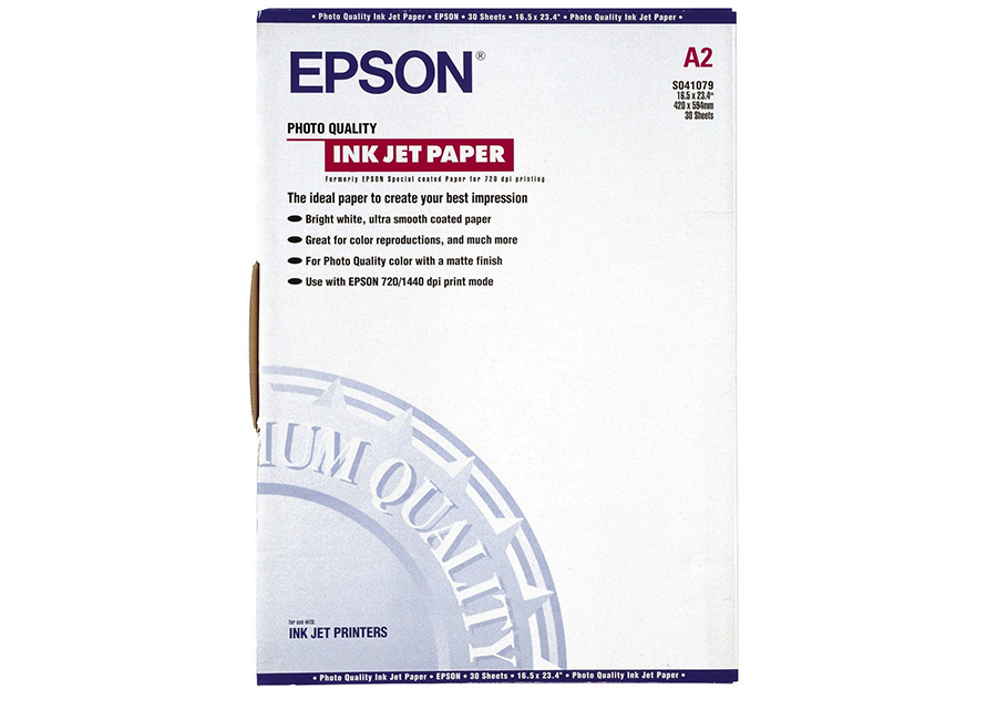  Epson Photo Quality Ink Jet Paper A2, 102 /2, 30  (C13S041079)