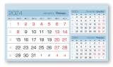 Календарные блоки Три в одном, Домики Мини, 95х170 мм, голубой, 2024