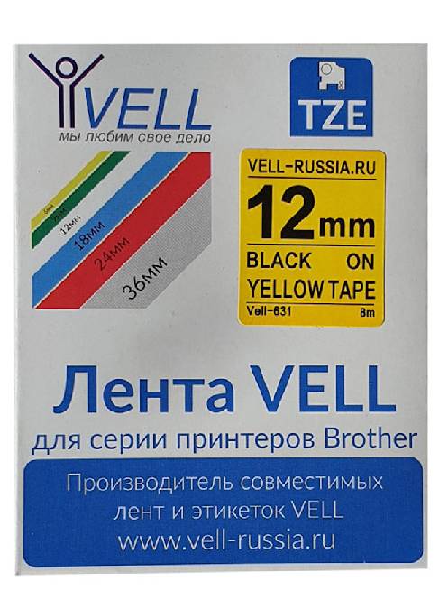  Vell VL-631 (Brother TZE-631, 12 ,   )  PT 1010, 1280, D200, H105, E100, D600, E300, 2700, P700, E550, 9700