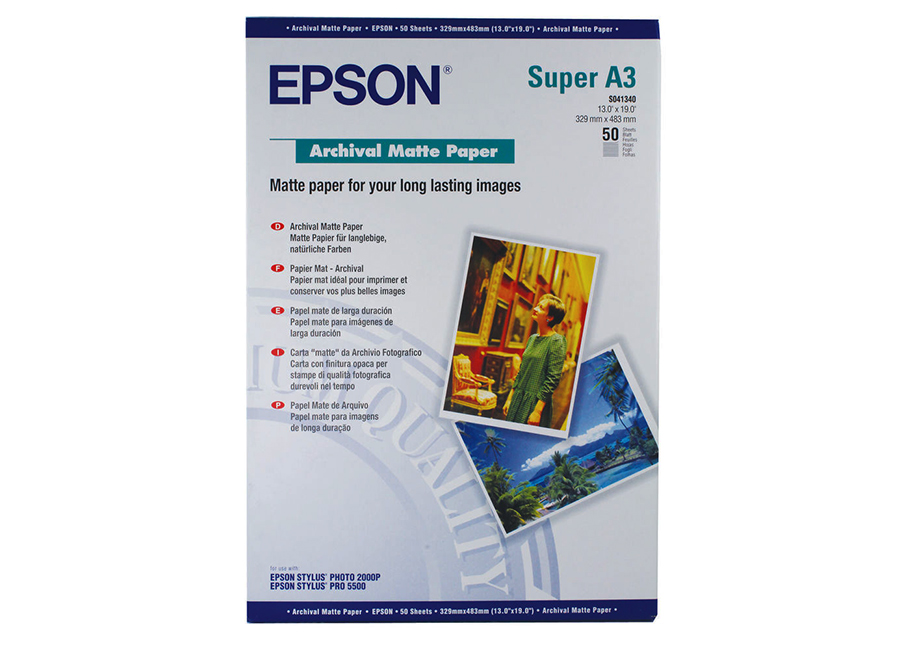  Epson Archival Matte Paper, A3+, 192 /2, 50  (C13S041340)