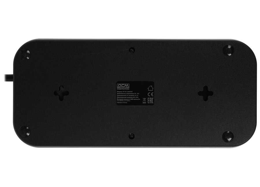 ������� ������  POWERCOM SP-08 USB03AB, 1.8 �, 8 �������, 16 A, 4 ���, 3x1.0, ������, (1928702)