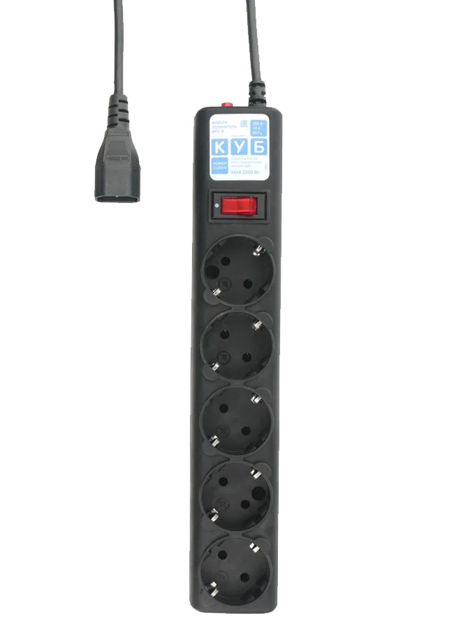 ������� ������  Power Cube ��� ��� (� �������� C14), 3 �, 5 ������� � �����������, 10�, 2.2���, 3x1.0, ������, SPG5-�3