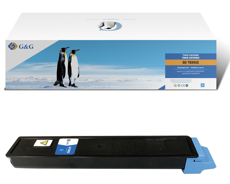 G&G toner cartridge for Kyocera FS-C8020MFP/8025MFP/8520MFP/8525MFPcyan 6 000 pages with chip TK-895C  1T02K0CNL0  12 .